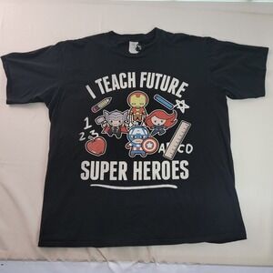 MARVEL "I TEACH FUTURE‎ SUPERHEROES" Marvel TEACHER SHIRT XL Vintage